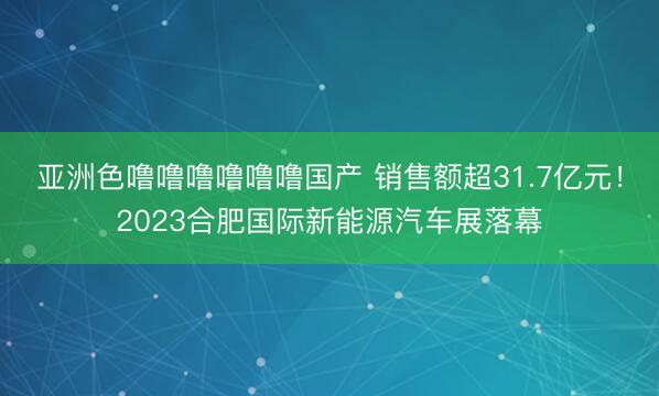 亚洲色噜噜噜噜噜噜国产 销售额超31.7亿元！2023合肥国际新能源汽车展落幕
