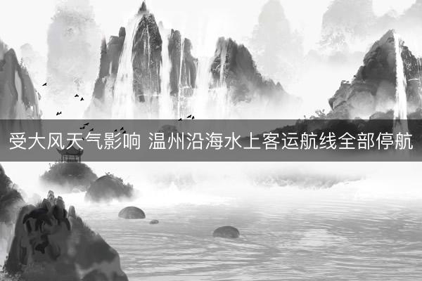 受大风天气影响 温州沿海水上客运航线全部停航