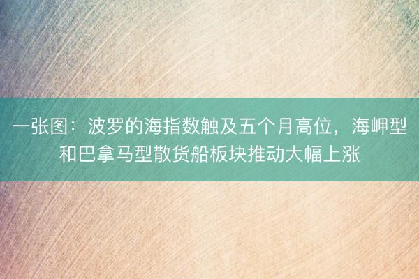 一张图：波罗的海指数触及五个月高位，海岬型和巴拿马型散货船板块推动大幅上涨