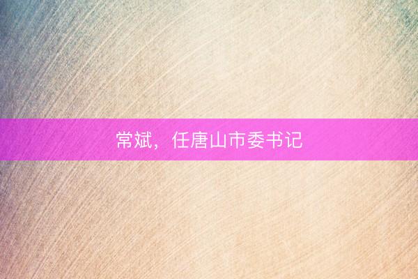常斌，任唐山市委书记