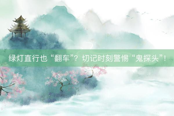 绿灯直行也 “翻车”？切记时刻警惕 “鬼探头”！