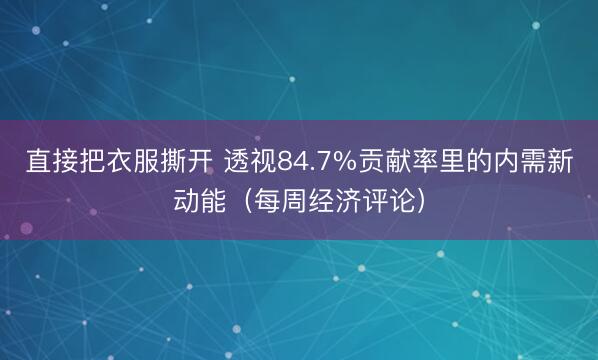 直接把衣服撕开 透视84.7%贡献率里的内需新动能（每周经济评论）