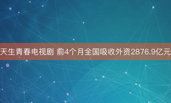 天生青春电视剧 前4个月全国吸收外资2876.9亿元