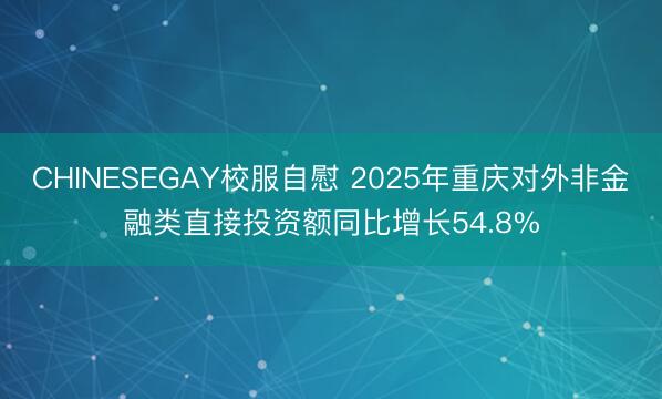 CHINESEGAY校服自慰 2025年重庆对外非金融类直接投资额同比增长54.8%