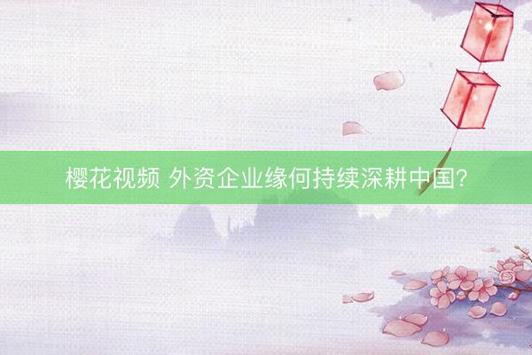 樱花视频 外资企业缘何持续深耕中国？