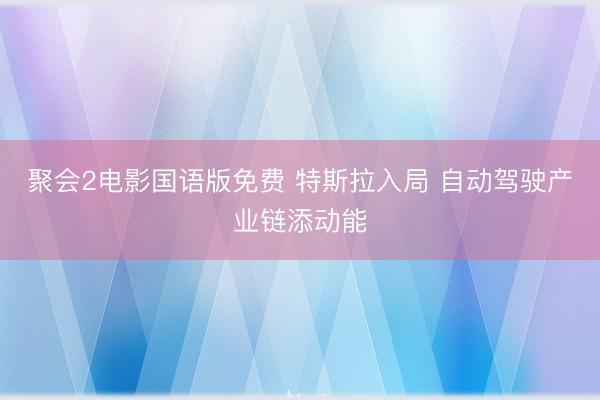 聚会2电影国语版免费 特斯拉入局 自动驾驶产业链添动能