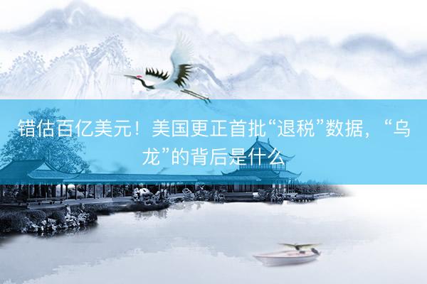 错估百亿美元！美国更正首批“退税”数据，“乌龙”的背后是什么