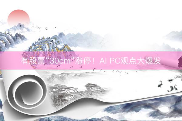 有股票“30cm”涨停！AI PC观点大爆发