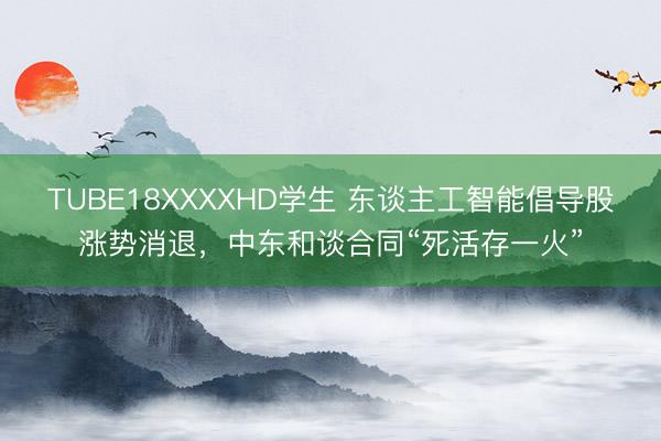 TUBE18XXXXHD学生 东谈主工智能倡导股涨势消退，中东和谈合同“死活存一火”