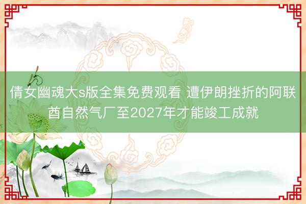倩女幽魂大s版全集免费观看 遭伊朗挫折的阿联酋自然气厂至2027年才能竣工成就