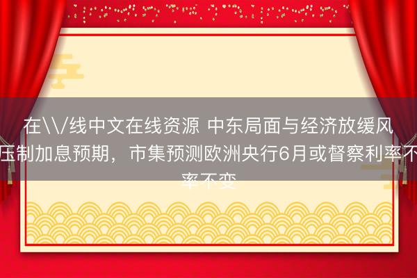 在\/线中文在线资源 中东局面与经济放缓风险压制加息预期，市集预测欧洲央行6月或督察利率不变