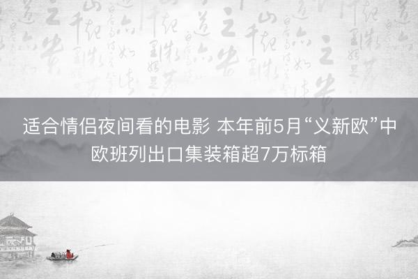 适合情侣夜间看的电影 本年前5月“义新欧”中欧班列出口集装箱超7万标箱