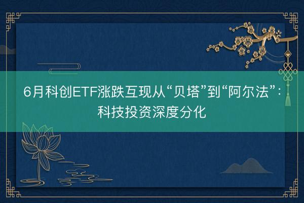 6月科创ETF涨跌互现从“贝塔”到“阿尔法”：科技投资深度分化