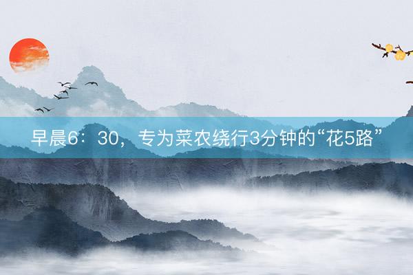 早晨6：30，专为菜农绕行3分钟的“花5路”